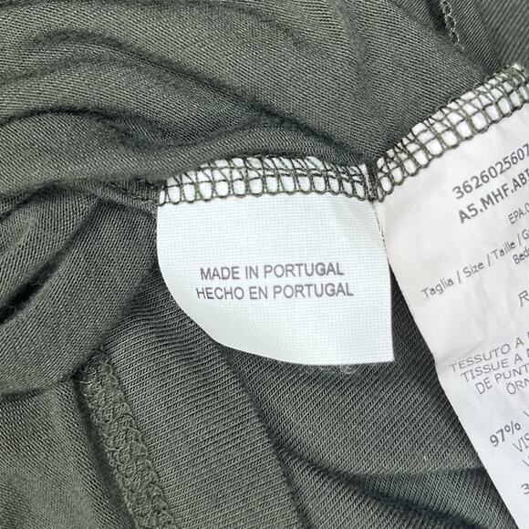 MaxMara Bodywear Wrap Dress Womens Small Olive Jersey Long Sleeve Midi Italy - Picture 9 of 12